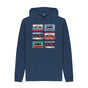 Navy Mens Cassette Mix Tape Hoodie