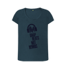 Denim Blue \"Drop Beats Not Bombs\" Women's Scoop Neck T-Shirt