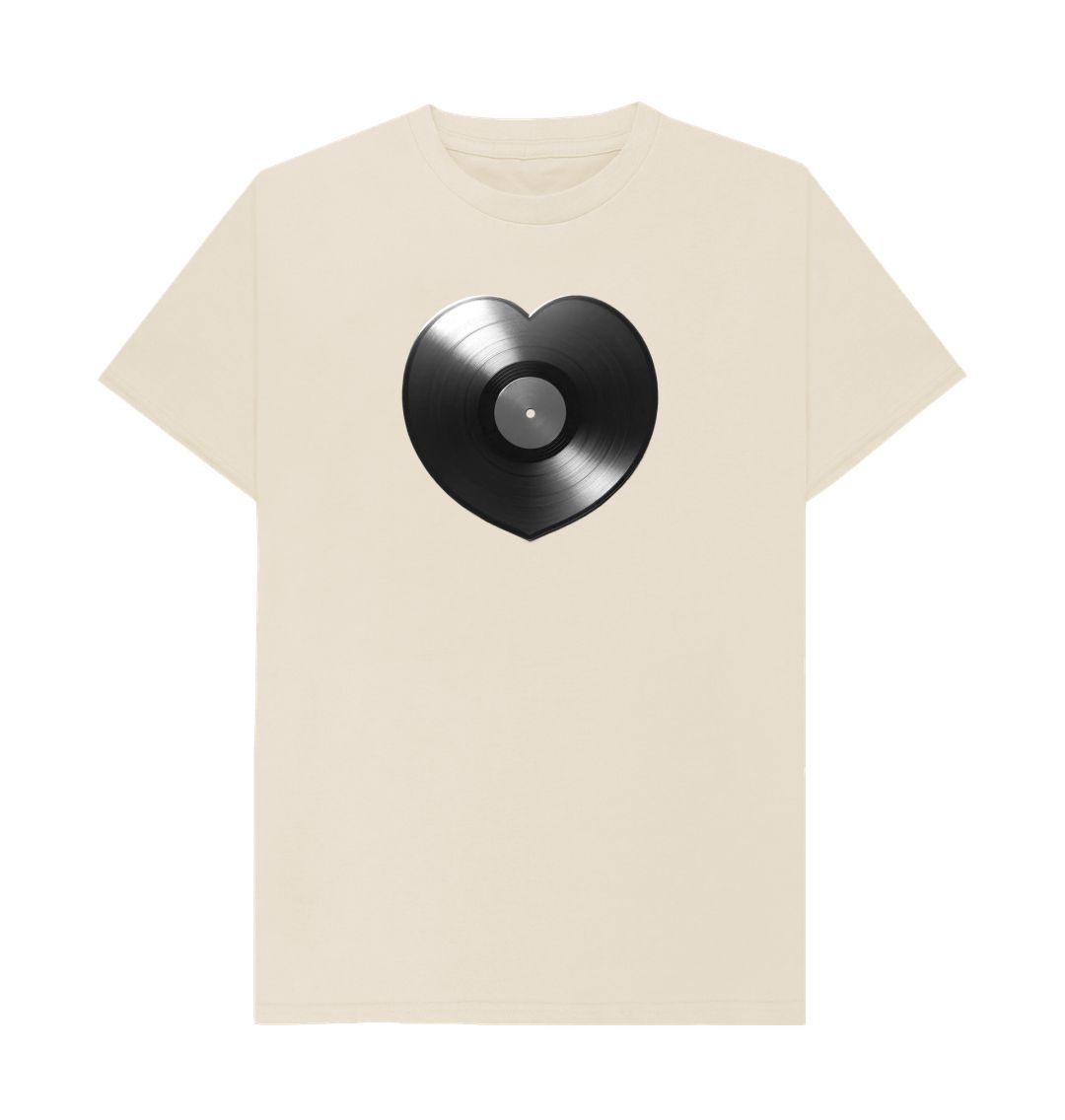 Oat Mens Vinyl Heart T-shirt - Black