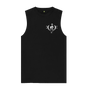 Black Combined Clef Heart Symbol Graphic Mens Vest