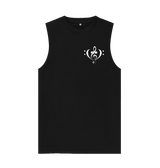 Black Combined Clef Heart Symbol Graphic Mens Vest