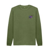 Khaki Printed Sweater Front