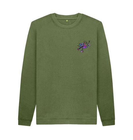 Khaki Printed Sweater Front