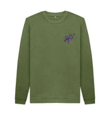 Khaki Mens Cartoon Character Flying V Sweater