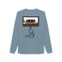 Stone Blue Womens Unwound Cassette Graphic Sweatshirt
