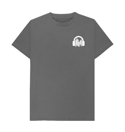 Slate Grey White SoundShirts Logo T-Shirt w\/ pocket style print