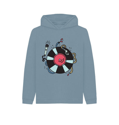 Stone Blue Kids Cartoon DJ Hoodie