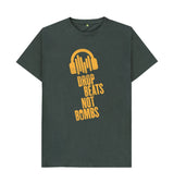 Dark Grey Drop Beats Not Bombs Sound Shirts Yellow Logo T-Shirt