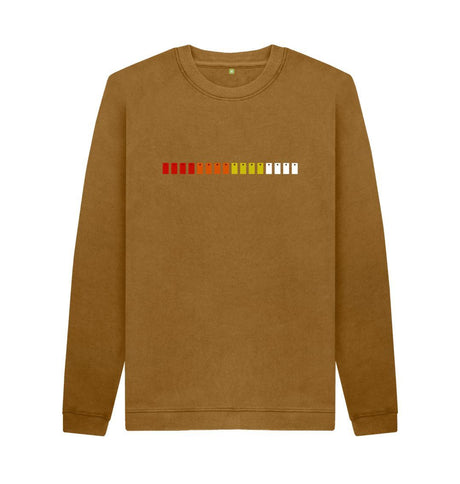 Brown Mens TR-808 Simple Pad Sweater