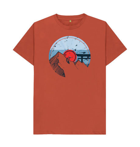 Rust Mens Vinyl Record Mountain T-Shirt