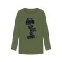 Khaki \"Drop Beats Not Bombs\" Women's Long Sleeve T-Shirt