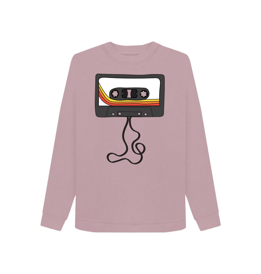 Mauve Womens Unwound Cassette Graphic Sweatshirt