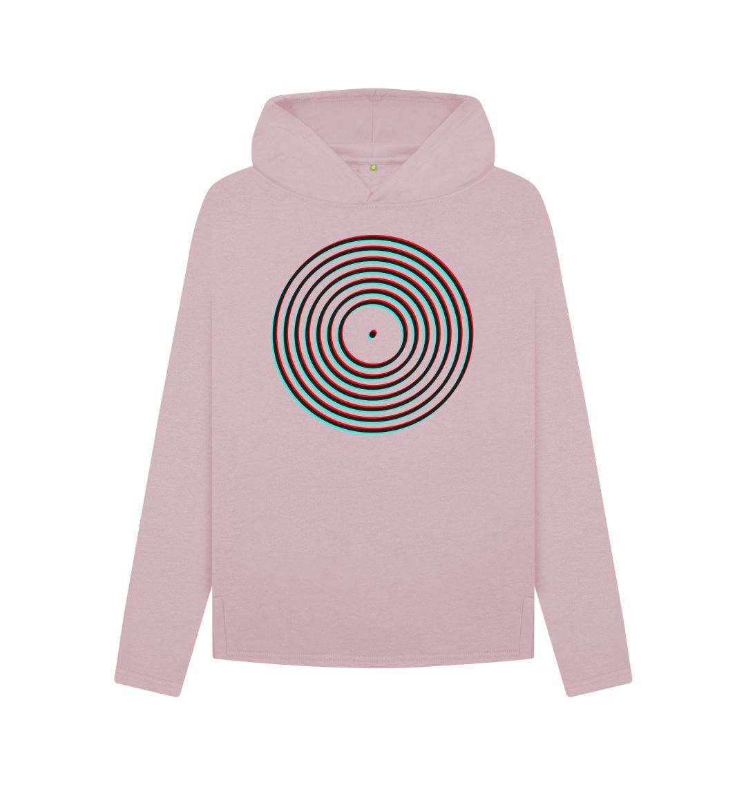 Mauve Womens Vinyl Record Outline Hoodie