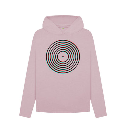 Mauve Womens Vinyl Record Outline Hoodie