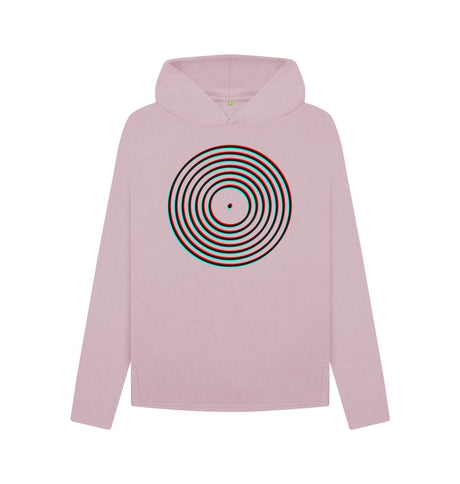 Mauve Womens Vinyl Record Outline Hoodie