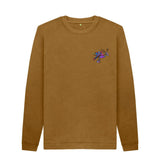 Brown Mens Cartoon Character Flying V Sweater