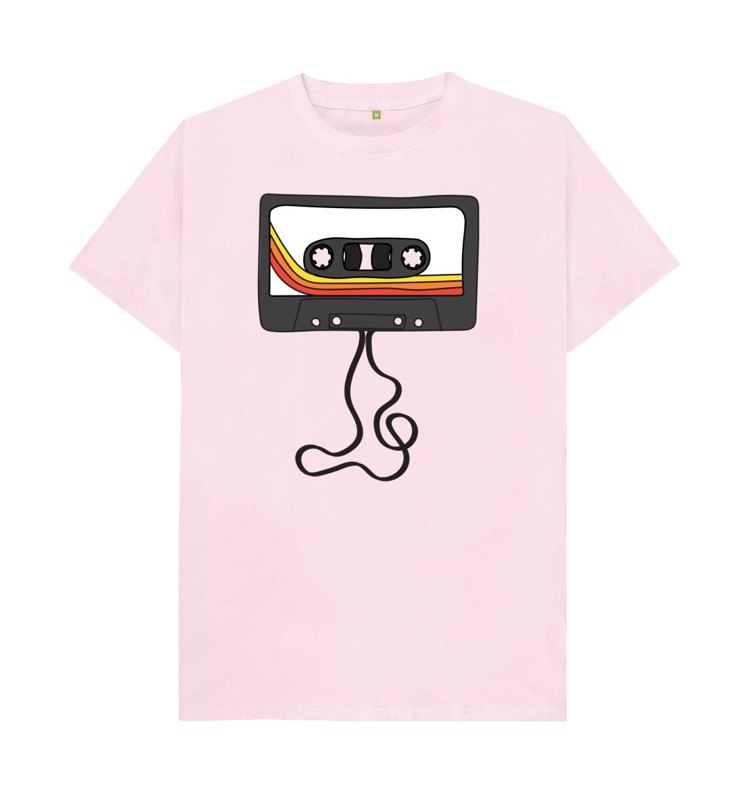 Pink Mens Unwound Cassette Graphic T-Shirt