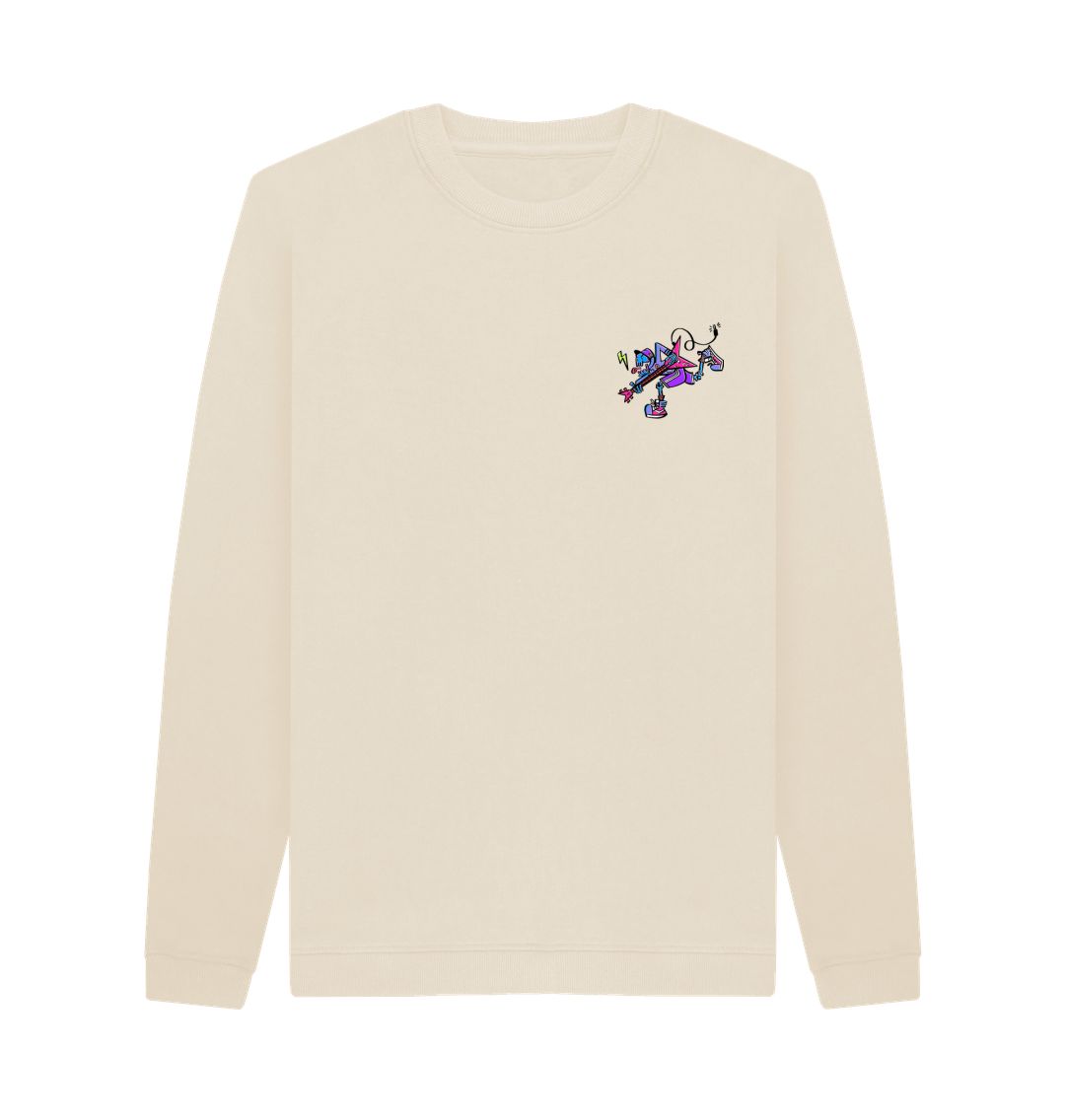 Oat Mens Cartoon Character Flying V Sweater