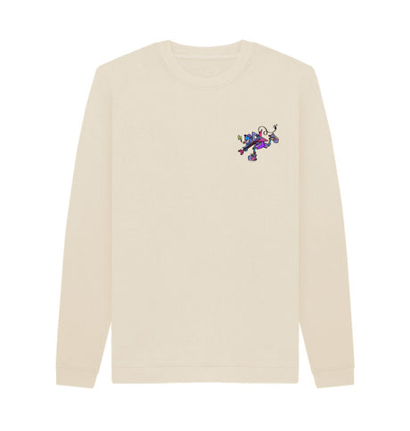 Oat Mens Cartoon Character Flying V Sweater