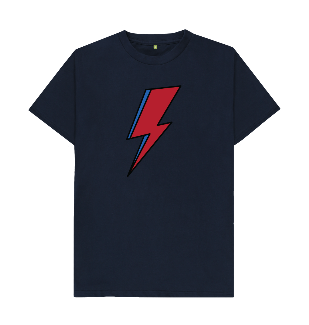 Navy Blue David Bowie Lightning Bolt Mens T-Shirt