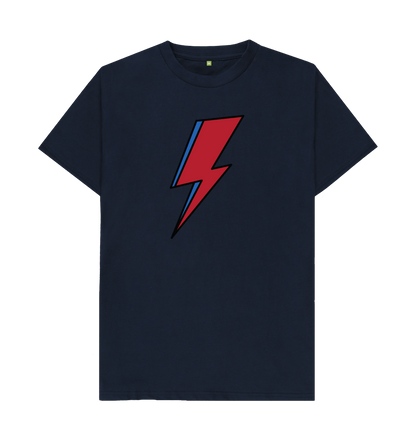 Navy Blue David Bowie Lightning Bolt Mens T-Shirt