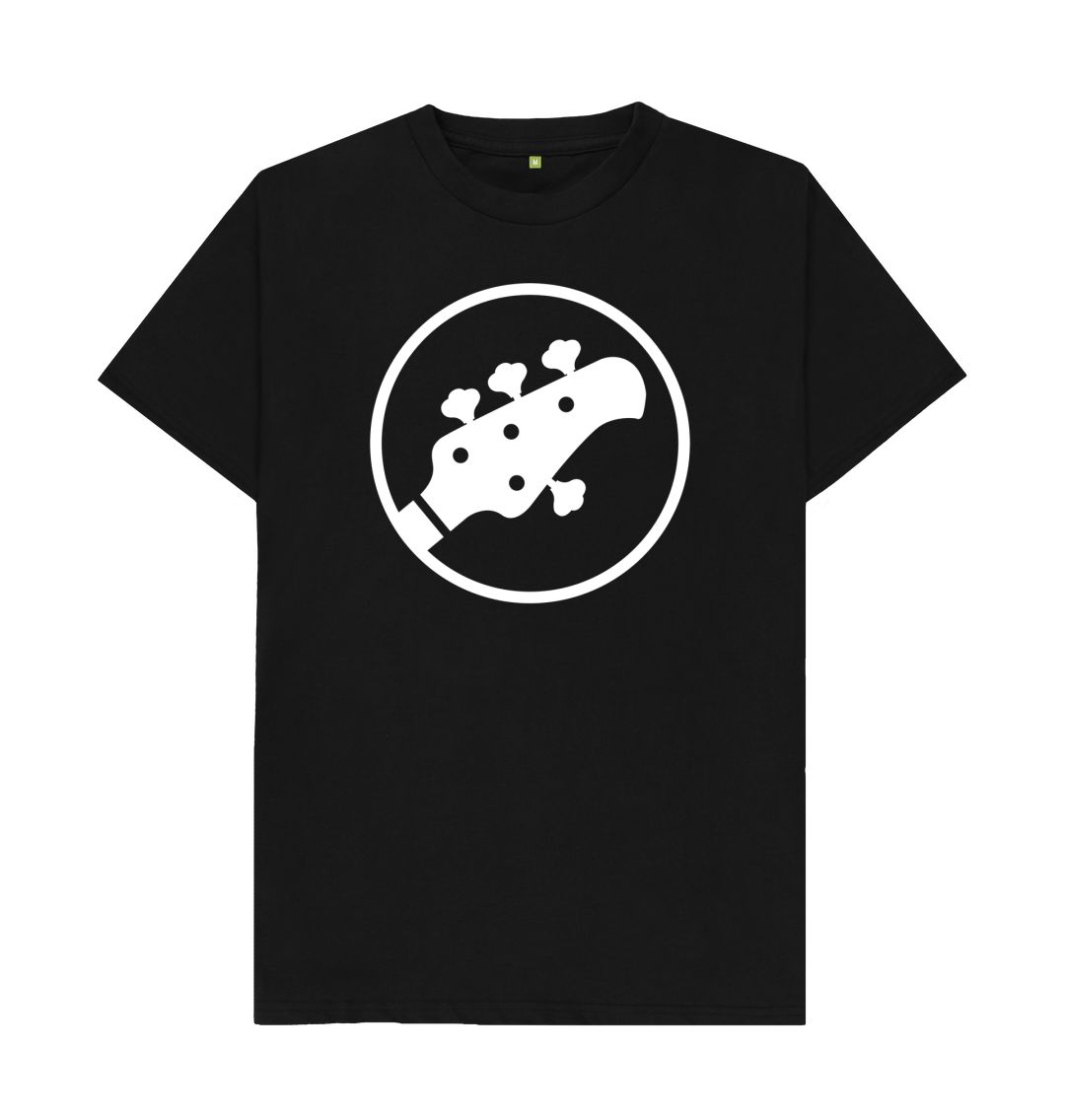 Black Mens Stingray Bass Guitar Head Stock T-Shirt (White)