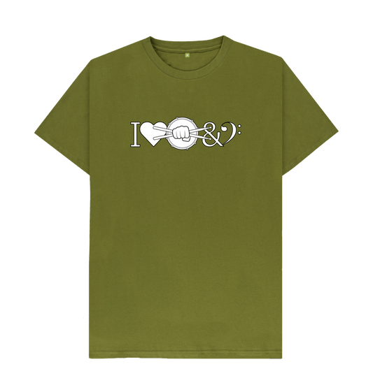 Moss Green I Love Drum & Bass Graphic T-Shirt