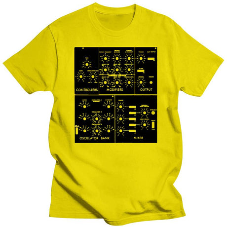 Analog Synth Black Front Panel T-Shirt Synth - Sound Shirts