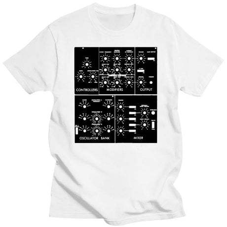 Analog Synth Black Front Panel T-Shirt Synth - Sound Shirts