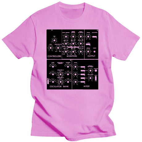 Analog Synth Black Front Panel T-Shirt Synth - Sound Shirts
