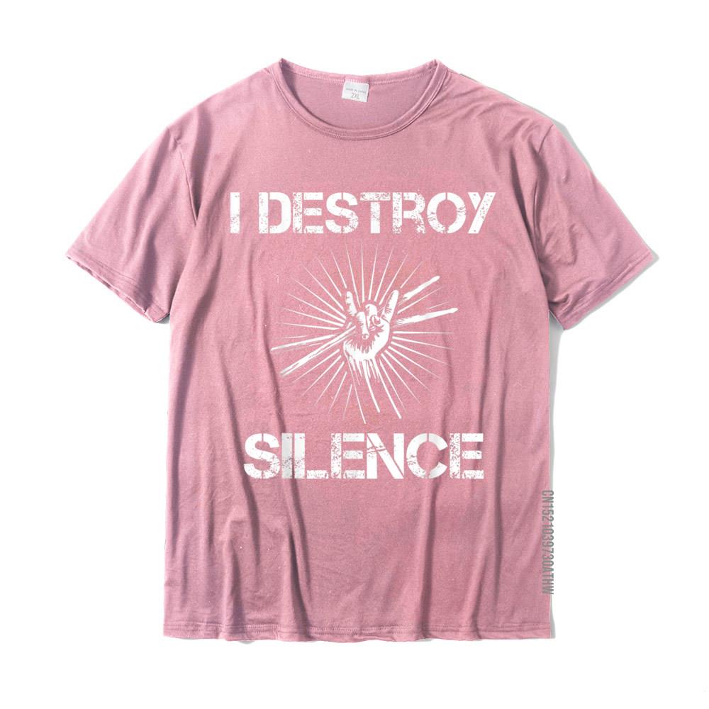 "I Destroy Silence" Drummers Rock T-Shirt Drums - Sound Shirts