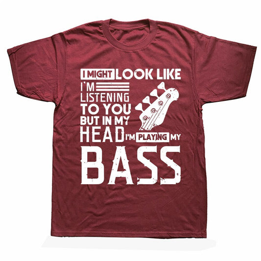 "I'm Playing My Bass" Bass Players T-Shirt Guitar - Sound Shirts