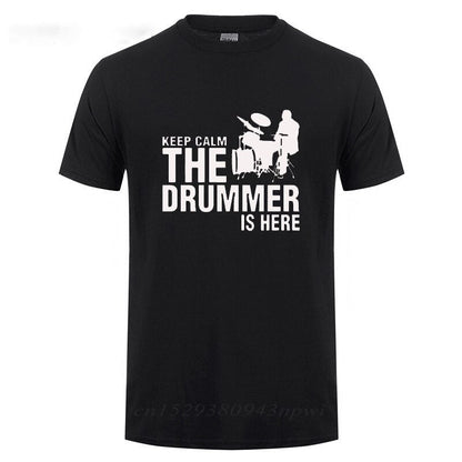 "Keep Calm The Drummer Is Here" Drummers T-Shirt Drums - Sound Shirts