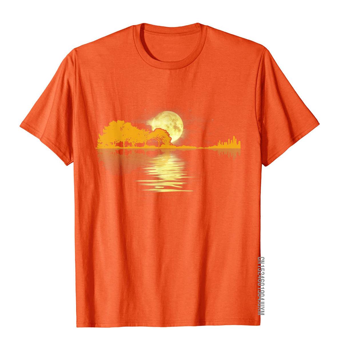 Sunset Graphic Guitar Lake T-Shirt Guitar - Sound Shirts