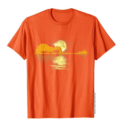 Sunset Graphic Guitar Lake T-Shirt Guitar - Sound Shirts