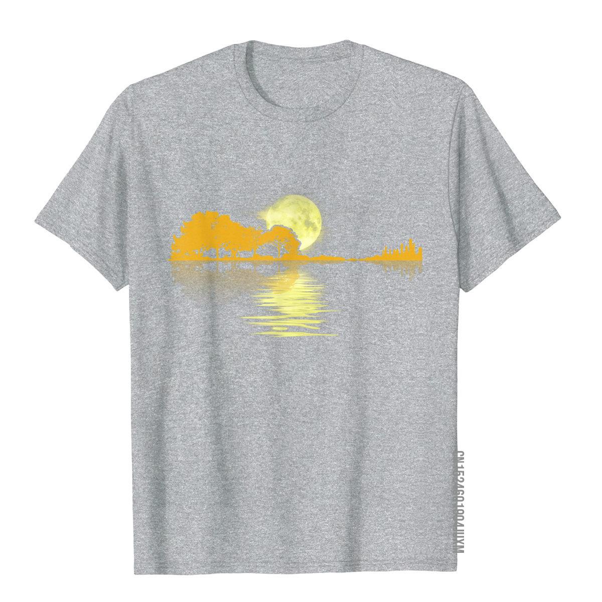 Sunset Graphic Guitar Lake T-Shirt Guitar - Sound Shirts