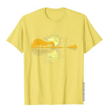 Sunset Graphic Guitar Lake T-Shirt Guitar - Sound Shirts