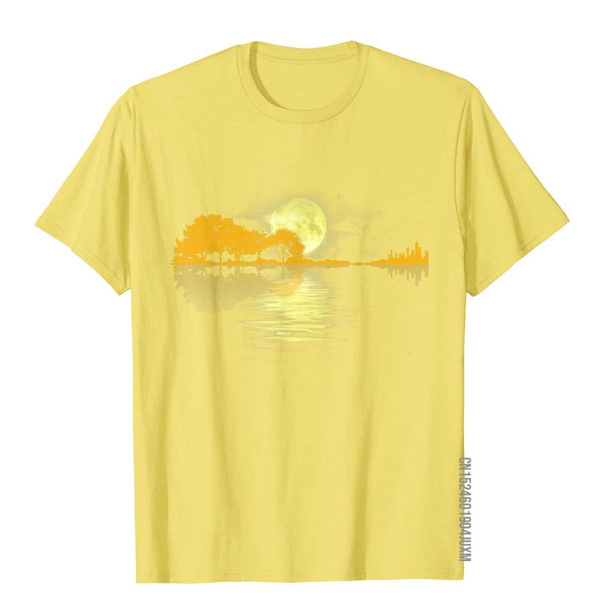 Sunset Graphic Guitar Lake T-Shirt Guitar - Sound Shirts