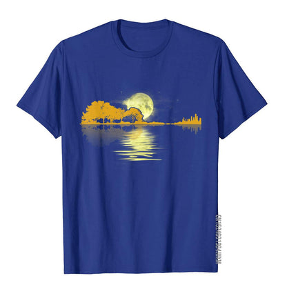 Sunset Graphic Guitar Lake T-Shirt Guitar - Sound Shirts