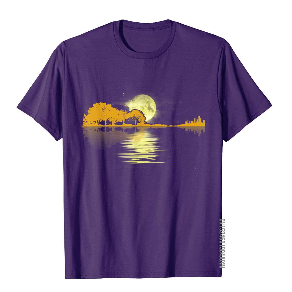 Sunset Graphic Guitar Lake T-Shirt Guitar - Sound Shirts