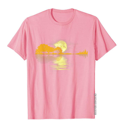 Sunset Graphic Guitar Lake T-Shirt Guitar - Sound Shirts