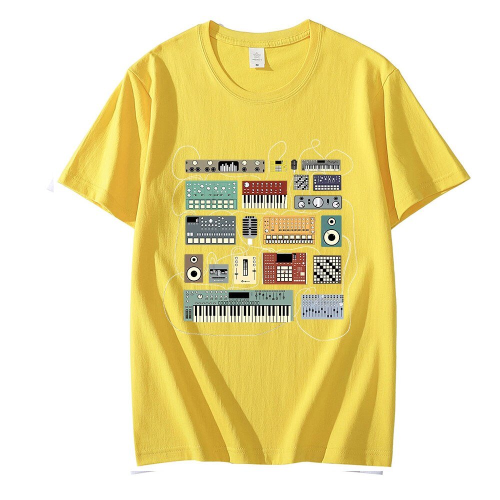 Wired Recording Studio Graphics T-Shirt Synth - Sound Shirts