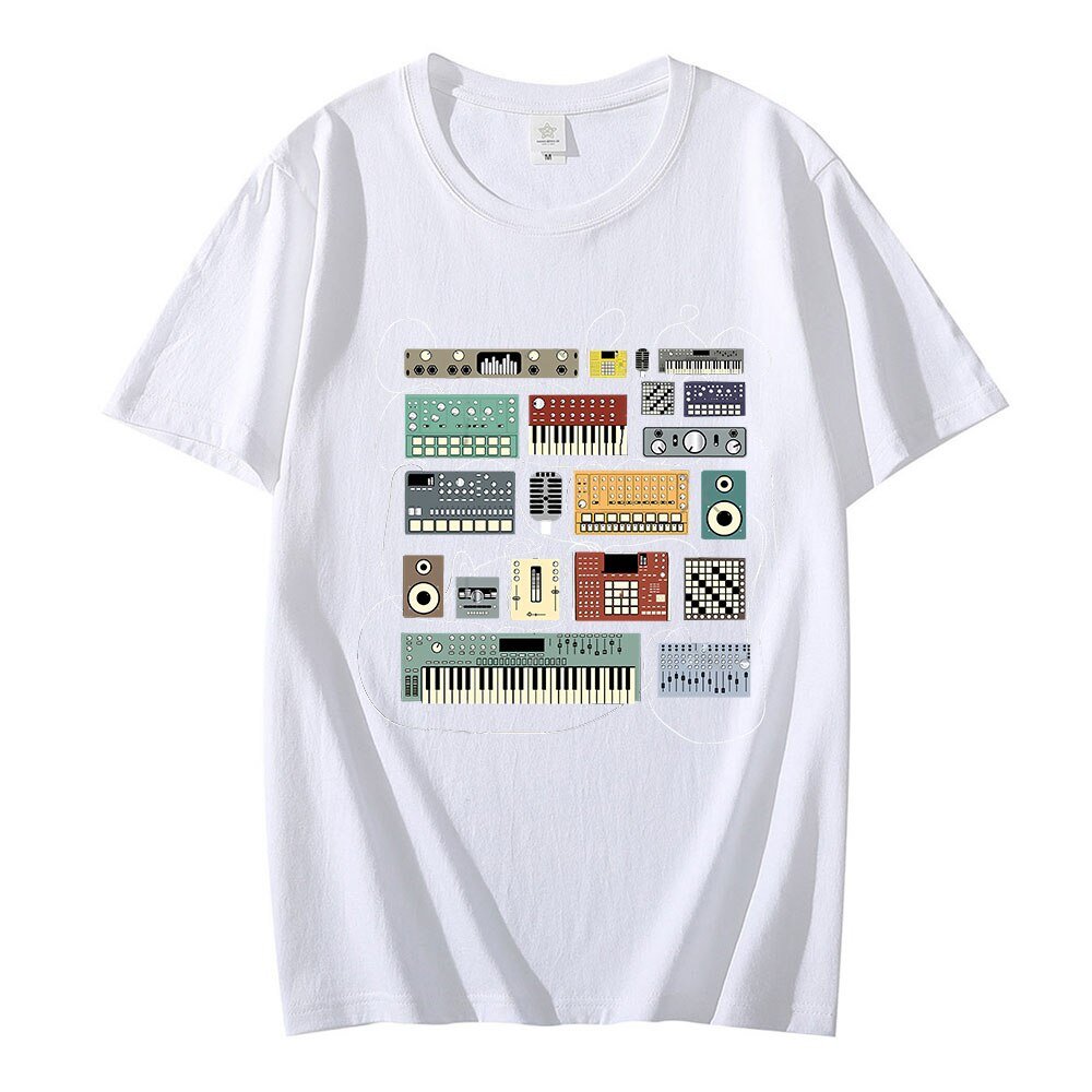 Wired Recording Studio Graphics T-Shirt Synth - Sound Shirts