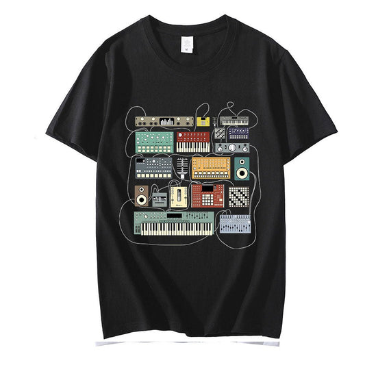 Wired Recording Studio Graphics T-Shirt Synth - Sound Shirts