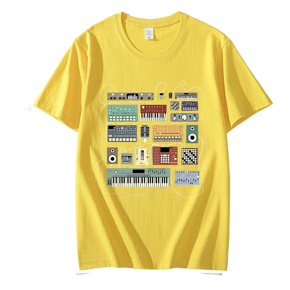 Wired Recording Studio Graphics T-Shirt Synth - Sound Shirts