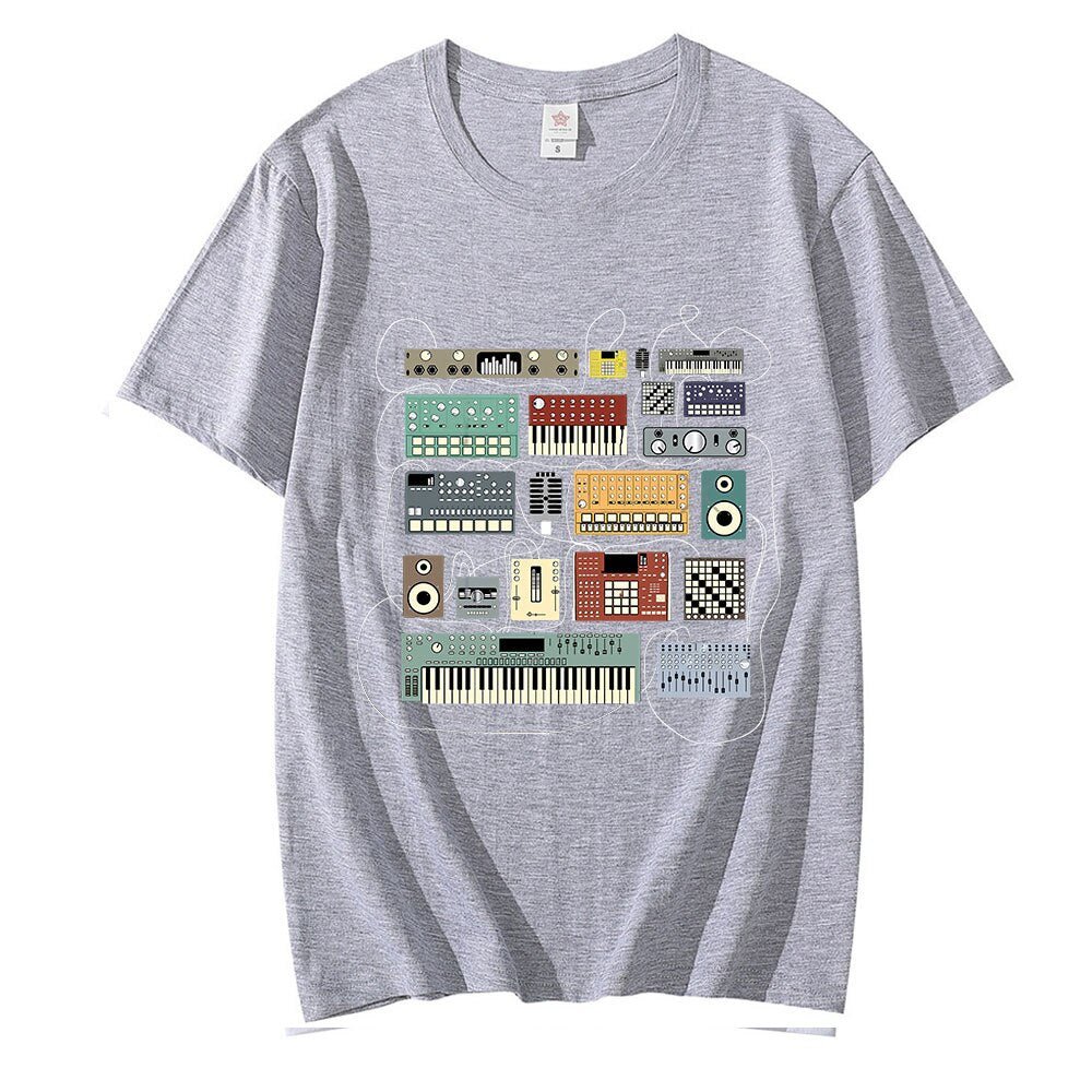 Wired Recording Studio Graphics T-Shirt Synth - Sound Shirts