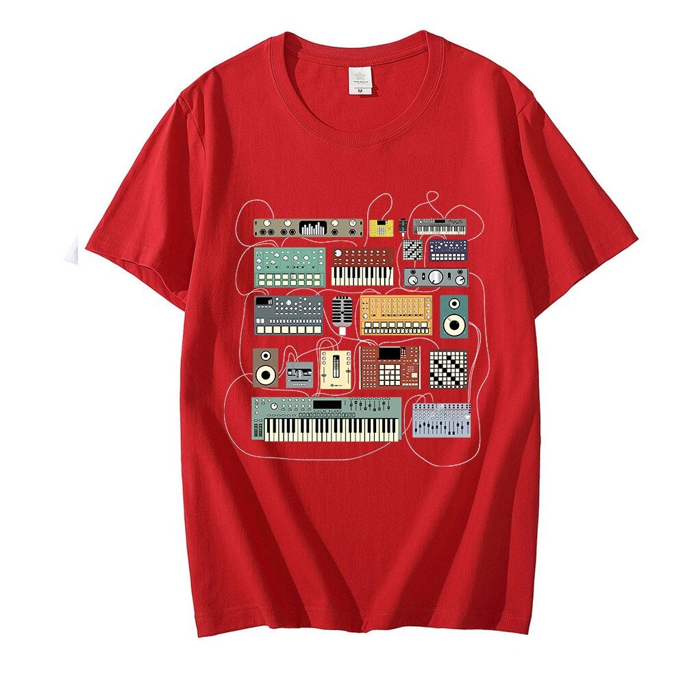 Wired Recording Studio Graphics T-Shirt Synth - Sound Shirts