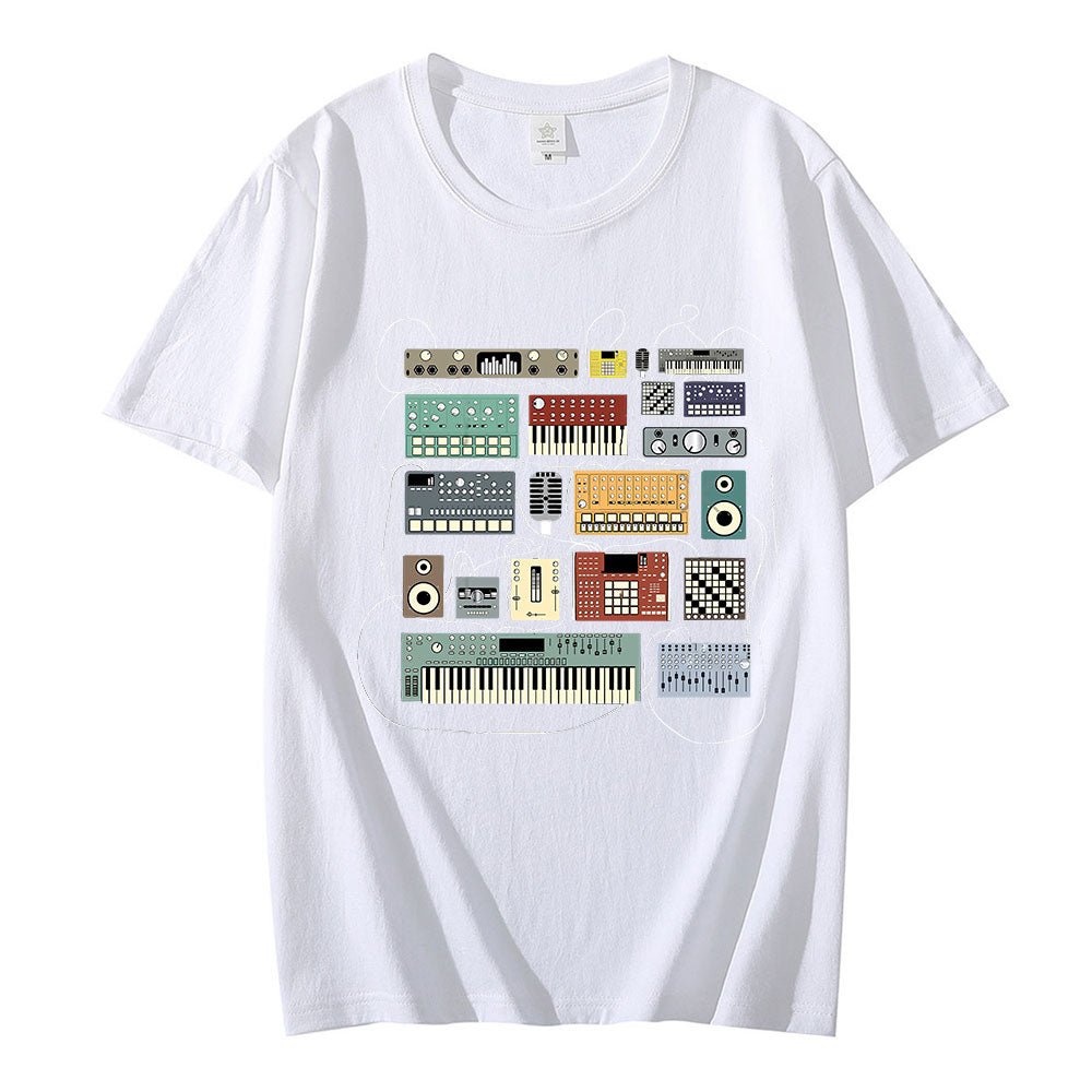 Wired Recording Studio Graphics T-Shirt Synth - Sound Shirts