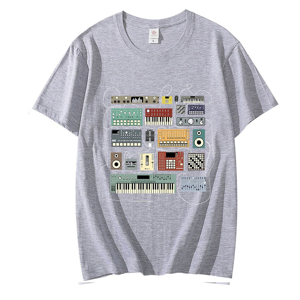 Wired Recording Studio Graphics T-Shirt Synth - Sound Shirts