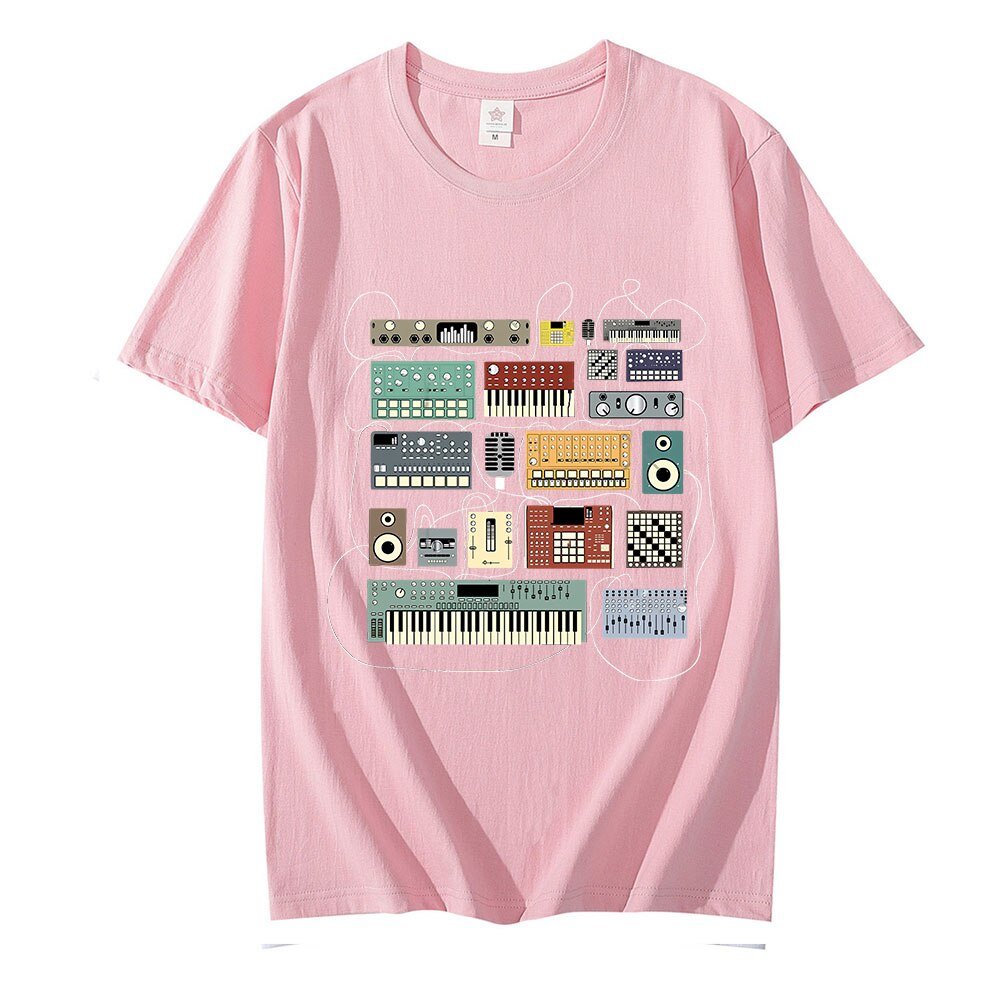 Wired Recording Studio Graphics T-Shirt Synth - Sound Shirts